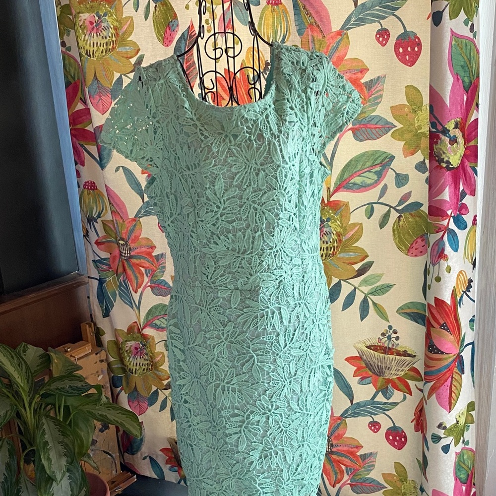 Lulus Mint Lace Midi Dress